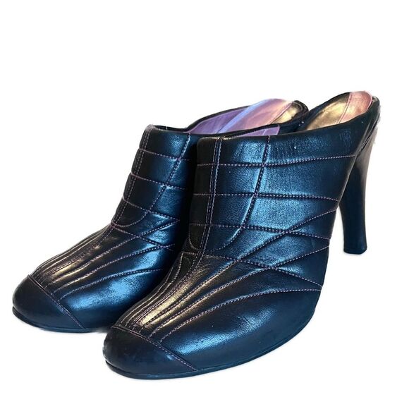 Cole Haan G-Series Black Leather and Pink Mules Size 8B - Picture 1 of 8